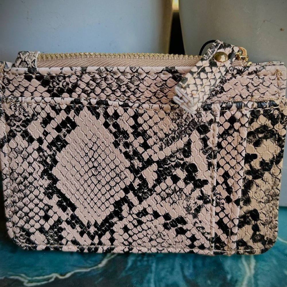 Vegan Snakeskin Leather Card Wallet